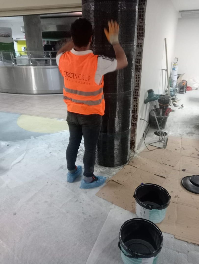 Tekirdağ Aka Koleji Karbonfiber Güçlendirme Uygulaması — uygulama fotoğrafı