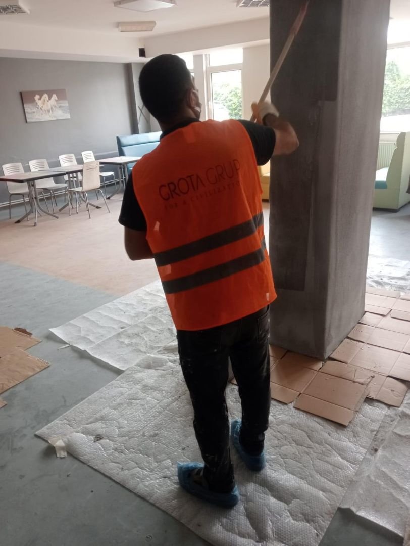 Tekirdağ Aka Koleji Karbonfiber Güçlendirme Uygulaması — saha uygulaması 2